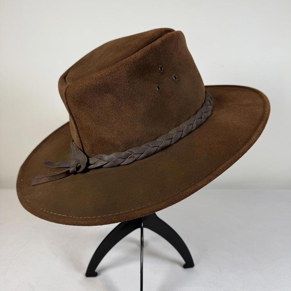Jacaru Australia Wallaroo Oil Leather Hat – Medium